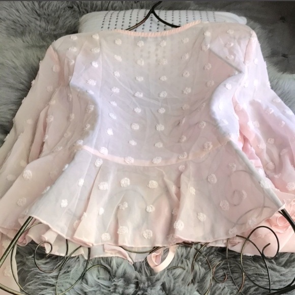 Shein Sheer Polkadot Blouse - Picture 4 of 4